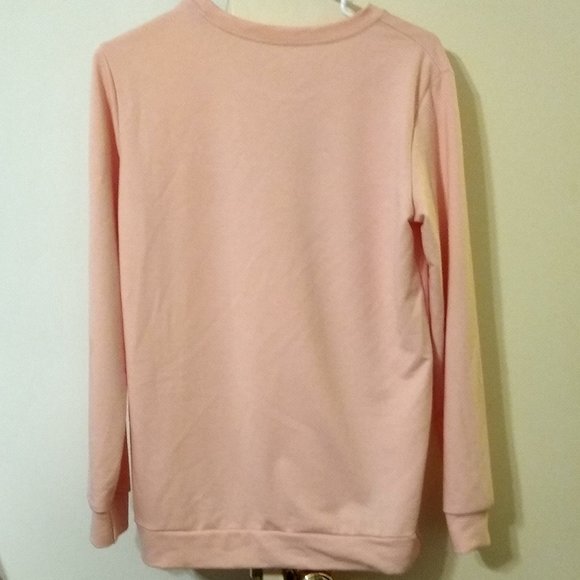 COPY - Handcrafted Pink Dog Mama Sweatshirt (Size:  Small) - Picture 2 of 2